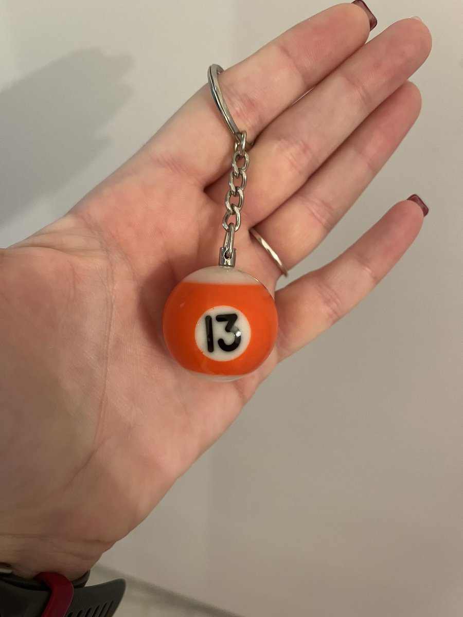 molly_swiftt_13's tweet image. My boyfriend won this for me at an arcade over Christmas and told me “It relates to Taylor Swift so I thought you might like it! It’s a number 13 pool ball keychain!” I don’t like it… I FREAKING LOVE IT!!!!😍🥰❤️🫶🏻

@taylorswift13 @taylornation13 #TaylorSwift13 #lovethis