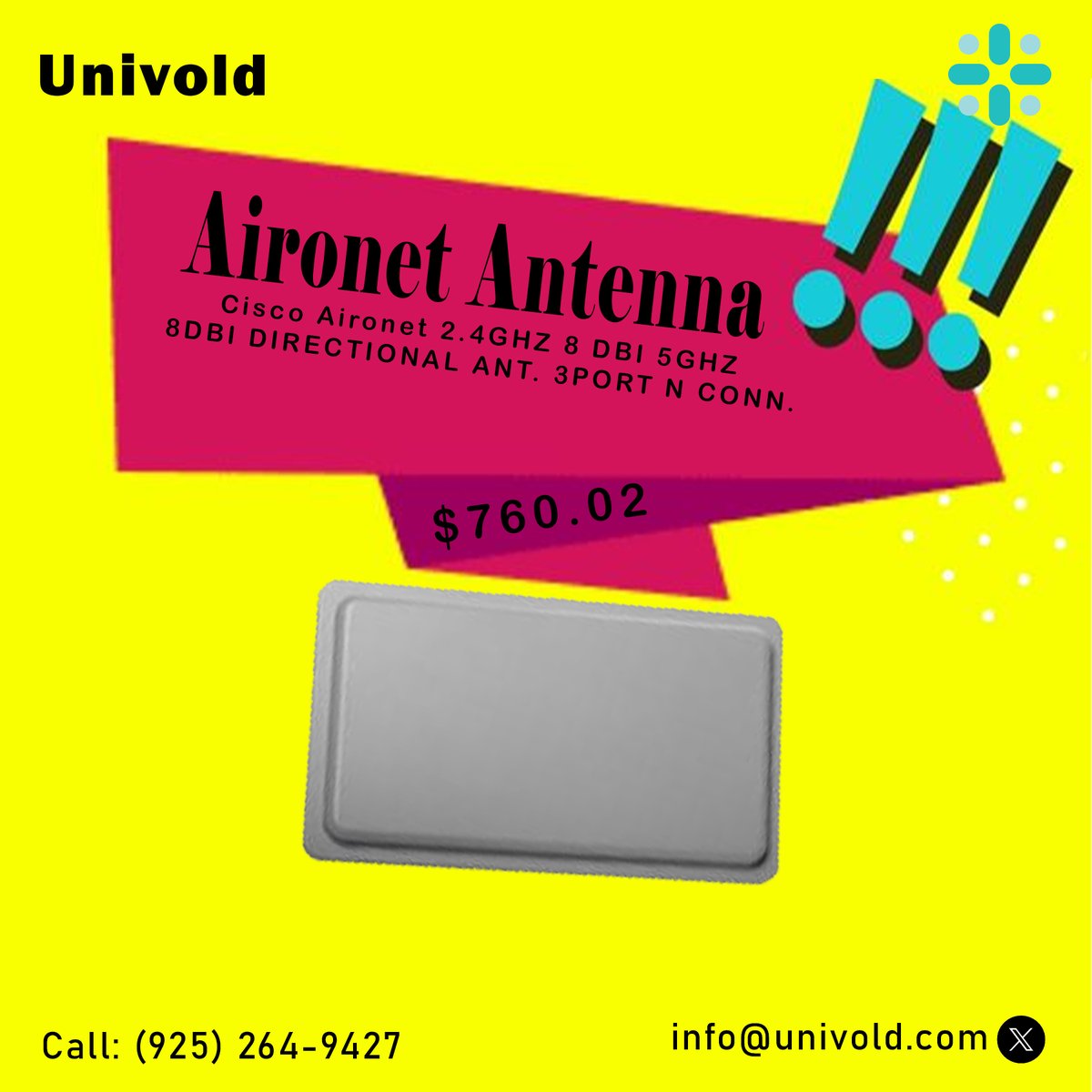 OmUnivold's tweet photo. https://t.co/XNGSoTbEny

Cisco Aironet 2.4GHZ 8 DBI 5GHZ 8DBI DIRECTIONAL ANT. 3PORT N CONN.

#Cisco #Aironet #2.4GHZ #8 #DBI #5GHZ #8DBI #DIRECTIONAL #ANT. #3PORT #N #CONN. #univold #univoldquickdeliver #univoldfreeshipping #univold #FOX #NBC #CBS #cnn #amazon #ebay #amazonksa https://t.co/QKqQqN3ZVv