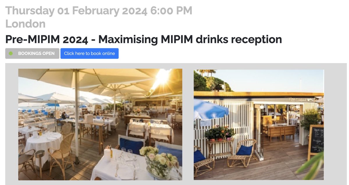 Off to MIPIM?  <a href="/WiPseast/">WiP South East</a> and <a href="/CroweUK/">Crowe UK</a> are hosting a Maximising MIPIM drinks reception 1 Feb 6pm
Meet other delegates and hear from MIPIM regulars on planning ahead, how to juggle the diary and how to make the most of your trip.  Book here bit.ly/48uWlBd