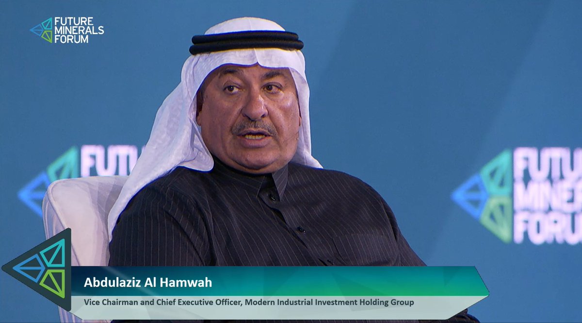 "#Vision2030 has facilitated the new favorable environment for the private sector and established comprehensive strategies for all.” - Abdulaziz Al Hamwah, Vice Chairman and CEO of Modern Industrial Investment Holding Group. #FMF24 #FutureMineralsForum