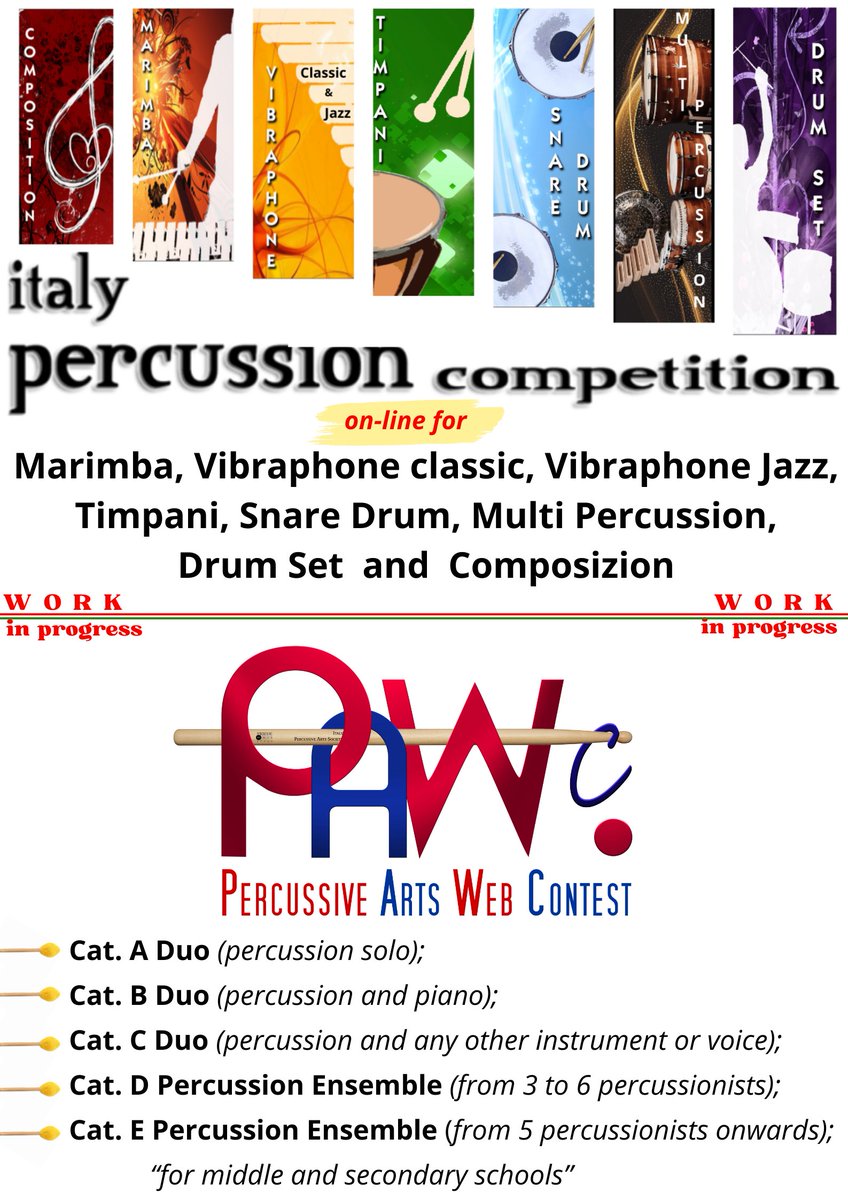 Dear friends,
Keep an eye on our pages for updates on juries, rules, repertoire list, prizes, deadlines and much more. 
Stay tuned.
Ciao
Antonio and Claudio Santangelo
italypas.it