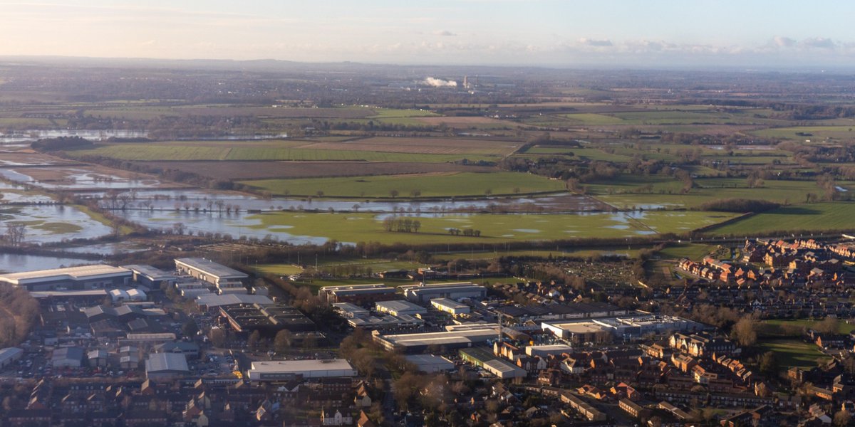 Aerial view of the flooding in the Thames Valley. Tuesday 10 Jan, a Photographer was on board a routine training sortie and captured imagery of flooding in the local area. Crown Copyright #RAF Benson