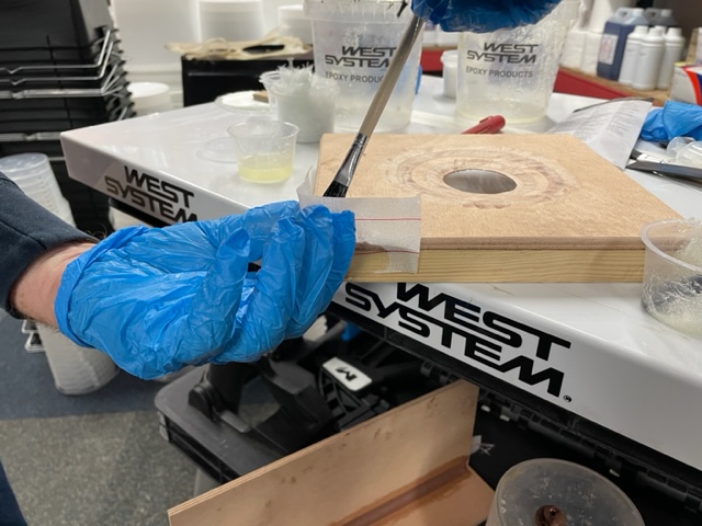 cyb_glassfibre's tweet photo. Training with David Johnson yesterday evening was full of knowledge and wisdom! 
This was a 6mm Choppies and Silica Blend with Epoxy Resin repair. Using Peel Ply to shape.
#CYBSense #CYBFibreglass #Here2Help #westsystem

** Please be aware photos taken BEFORE sanding. https://t.co/9qQJnATq6E