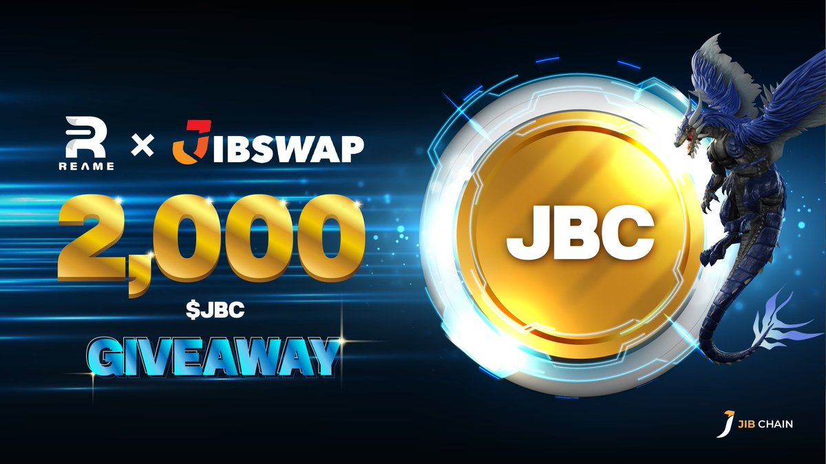 Reame_io's tweet image. 🔷 Exciting Partnership Alert: Reame & Jibswap! 🔷
Join our celebration and get a chance to win a share of 2000 $JBC! 20 lucky winners will be selected. 💰
🚀 To enter:
- Retweet
- follow @Reame_io & @JIBSWAPDEX,
- and reply this post.
*the contest concludes on January…