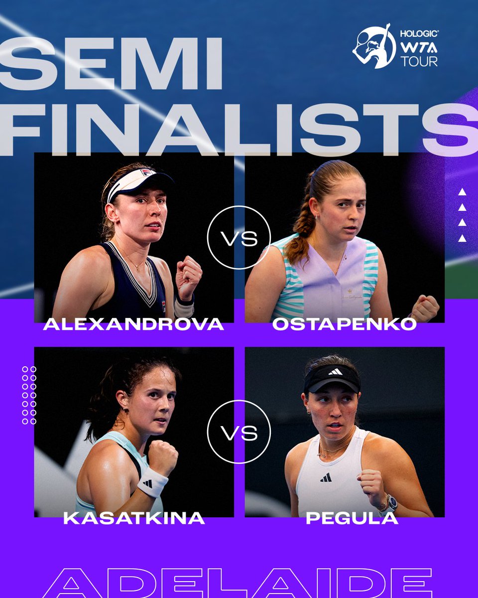 G'day, SEMIFINALISTS 💪

#AdelaideTennis