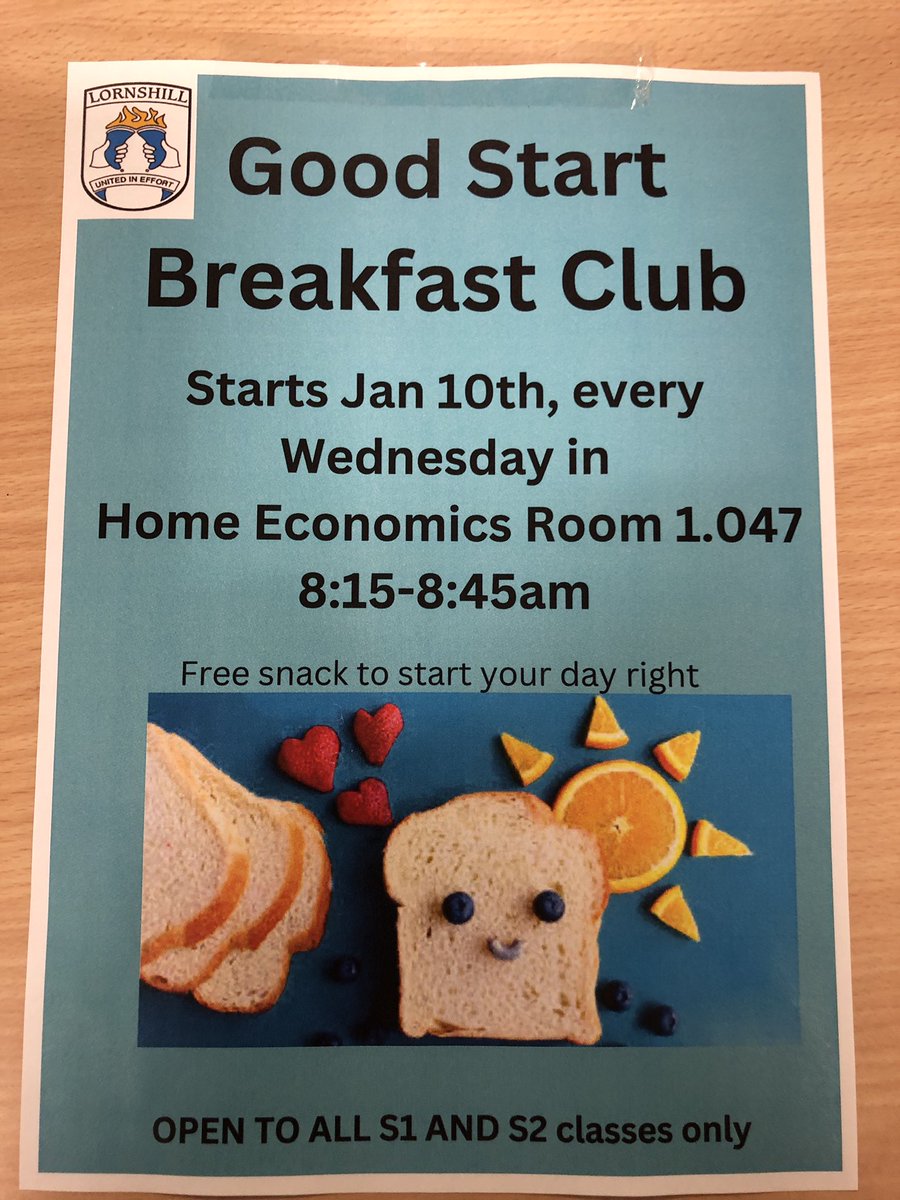 Lornshill Enterprise (@lornshillent) on Twitter photo Delighted to announce the launch of our S1/2 “Good Start” breakfast club on a Wednesday morning before school 👇🥪🥤<a href="/Lornshill/">Lornshill Academy</a> #unitedineffort #foodisfuel Delighted to announce the launch of our S1/2 “Good Start” breakfast club on a Wednesday morning before school 👇🥪🥤<a href="/Lornshill/">Lornshill Academy</a> #unitedineffort #foodisfuel