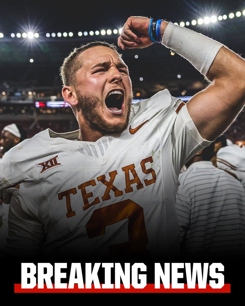 espn's tweet photo. Breaking: Texas QB Quinn Ewers is forgoing the NFL draft and returning to Texas next season, he announced on social media. https://t.co/g9v1jjmjQK
