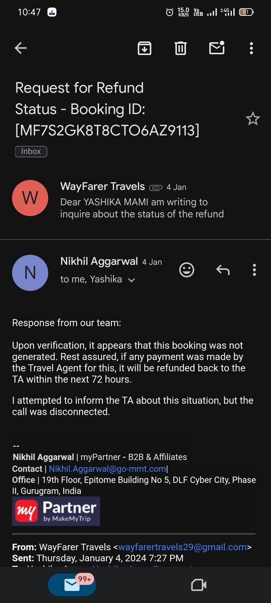 junaidbhatjb01's tweet image. &quot;🆘 @MakeMyTrip, booked a trip on 02 Jan, faced issues, and the refund seems elusive. 😩 Here&apos;s the proof of the failed booking. 📷 Customer service isn&apos;t delivering. Has anyone else been through this? Let&apos;s connect! #MakeMyTrip #RefundHelp&quot; @Rajesh_Magow @DGCAIndia