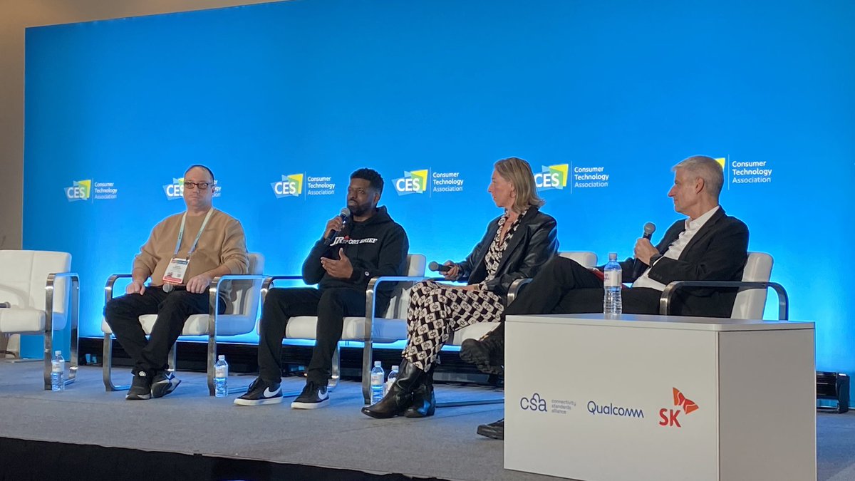 adamkovac's tweet photo. Good morning #CES2024 ! Starting today w panel on how AI enables creativity, with @mpetricone @mollywood @JRSportBrief https://t.co/SbiP7XjpVq