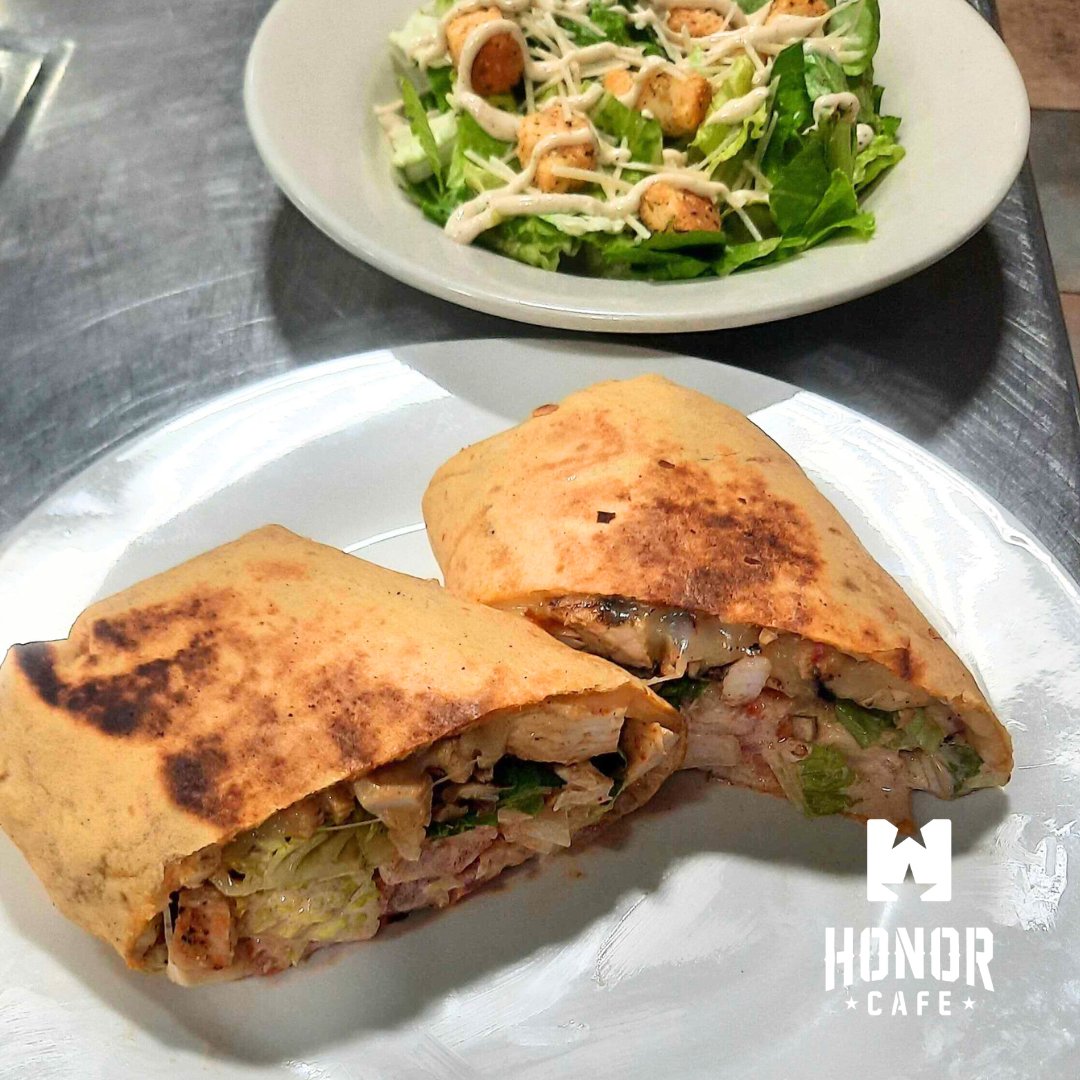 Spice up your day with our zesty Chipotle Chicken Wrap, perfectly paired with a side of crisp Caesar Salad. A delightful combination that's sure to satisfy your taste buds.

Join us today and savor every flavorful bite! 🌯🥗😋

🌐 honorcafe.us