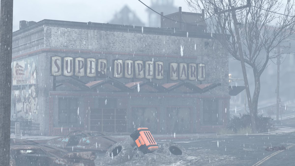 PiLotTRr's tweet photo. Just a snow storm at the local Super Duper Mart.
#Fallout #Fallout76 #Fo76 #F76Photomode #Xbox #gamingphotography #VPGamers #VirtualPhotography #VGPUnite #ArtisticofSociety #GamerGram #VPRT https://t.co/CsfRLRUQir