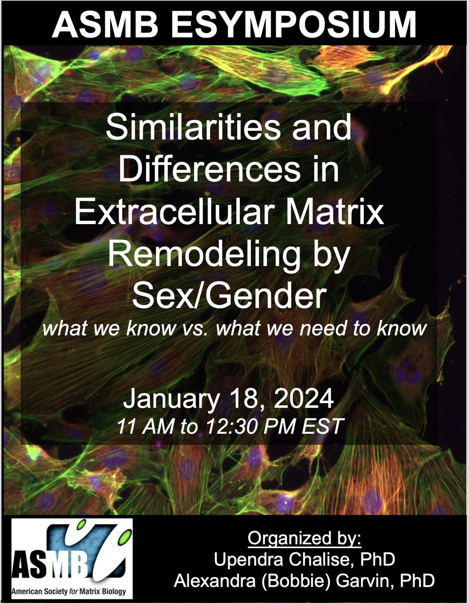 amsocmatbio's tweet photo. #JOIN us for the first #ASMBeSymposium of #2024! On Jan 18 @11AM we will be exploring the very important topic of #Sex in #ECMatrix?
#Register Today: https://t.co/bIrjGfkaNl https://t.co/ifQOla3niP