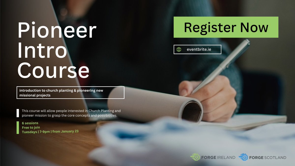 This online Pioneer Intro Course begins on Jan. 23rd &amp; will run for 6 weeks. It's free to join &amp; is facilitated by Forge Ireland &amp; <a href="/ForgeScotland/">Forge Scotland</a> teams.
Book in here: eventbrite.ie/e/pioneer-intr… 
#mission #pioneering #onlinecourse