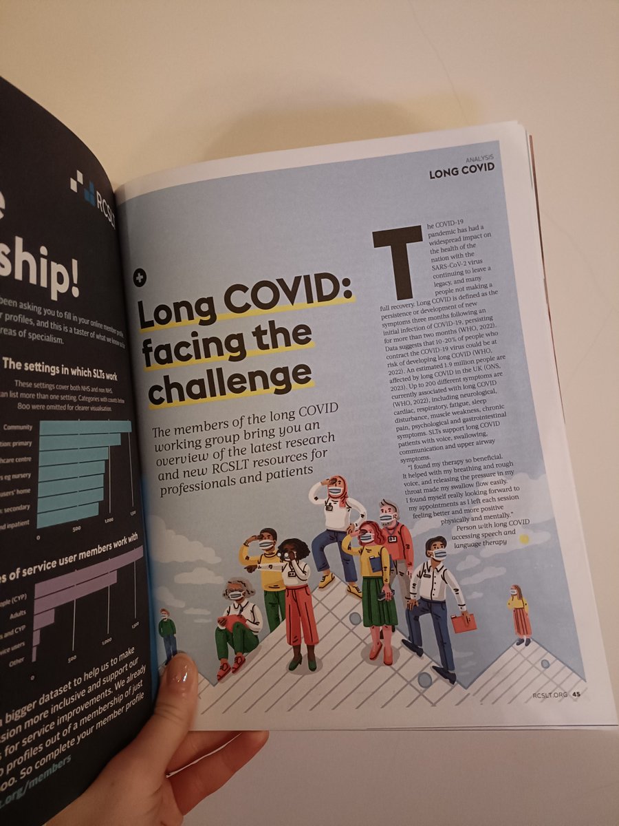 So excited to see our article in the <a href="/RCSLT/">RCSLT 💙</a> bulletin this month - highlighting the latest evidence and guidance for Speech and Language Therapist's working with people with Long Covid. 

Check out our new resources here-->
tinyurl.com/mpsn9e2b

#LongCovid #COVID #SLT #RCSLT