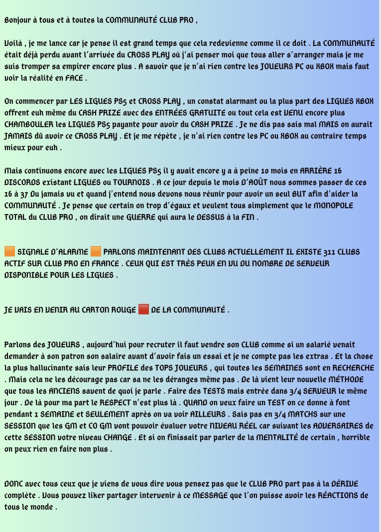 Je vais pas attirer du monde mais il faut dire les choses . 

RT APPRECIER