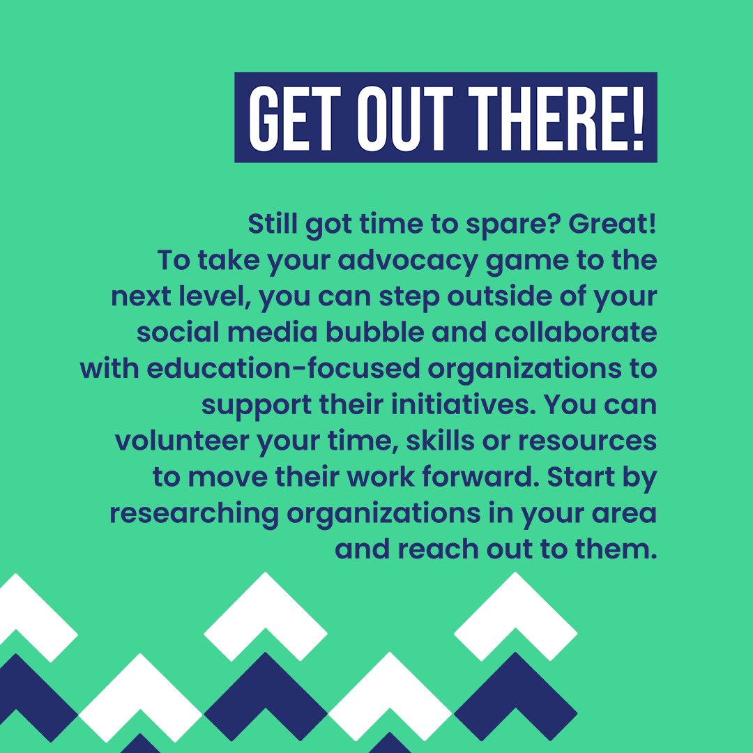 GPforEducation's tweet photo. 📢 Do you want to speak up for education?

Here is a quick start guide for you to advocate for quality education - you can start by sharing this post 👇

Are you already an education advocate? Let us know in the comments to inspire others to join! 💬

#RaiseYourHand