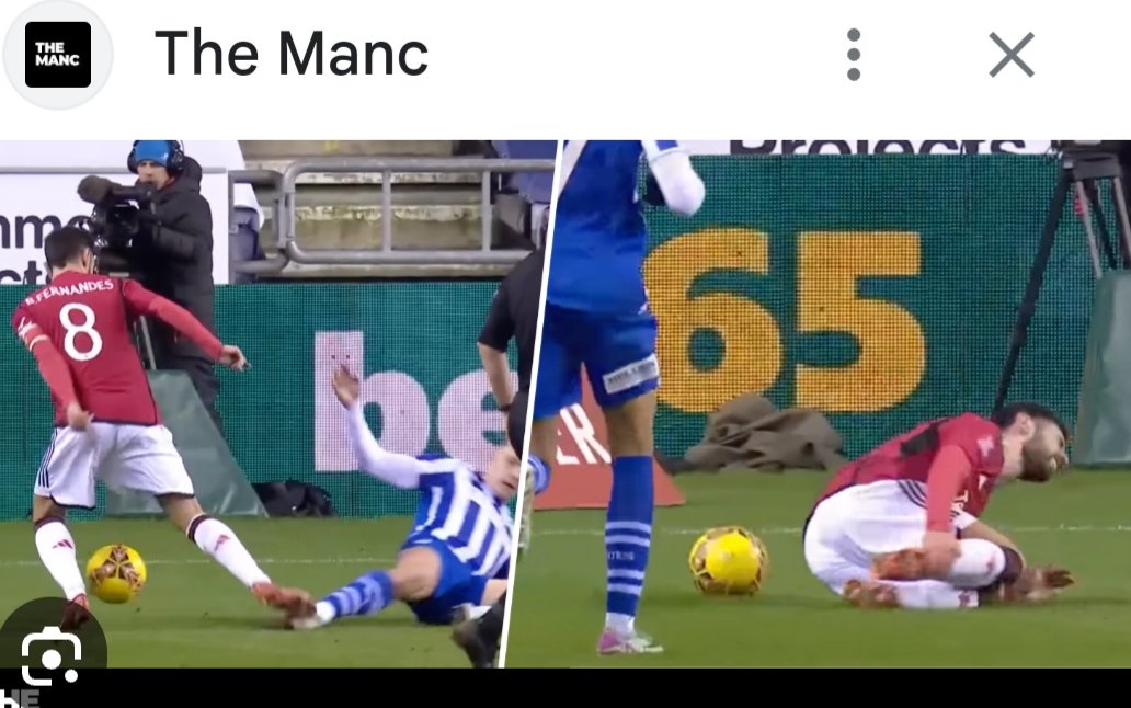 52Normski's tweet photo. Sending best wishes to Bruno @ManUtd; hoping that he recovers quickly, from his potentially career ending injury following this horrendous tackle on Monday night 🥴 https://t.co/imQyoMfaio