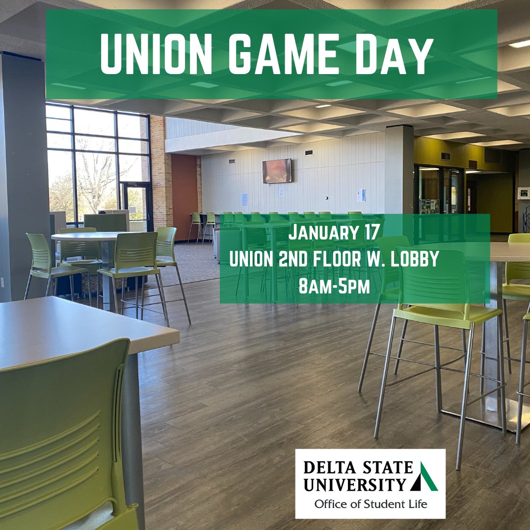 Escape the cold and hang out in the Student Union! Enjoy games and music all day long!
