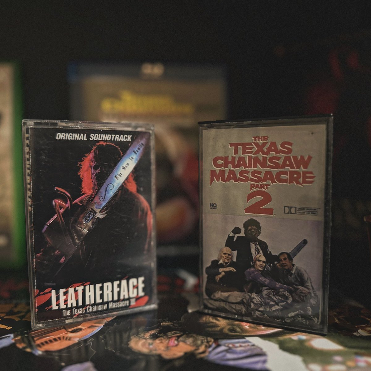 evil_n8tehewitt's tweet photo. Just added an original cassette tape of the Texas Chainsaw Massacre 2 soundtrack to the collection!

Kickass gift @black_dahlia47 !  Thanks 

#texaschainsawmassacre #texaschainsawmassacre2 #leatherface #thesawisfamily #soundtrack #horror #slasher #googoomuck https://t.co/RGiqvTKVQx