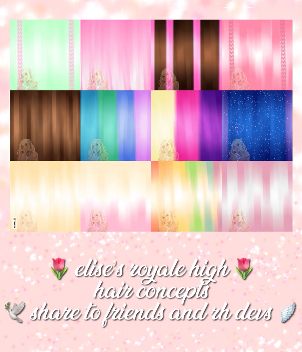 thefairyelise's tweet photo. elise’s royale high hair concepts 🌿
#royalehigh #rh #roblox #rhdevs #rhconcept #rhhaircolors https://t.co/DCbhCF8uqE