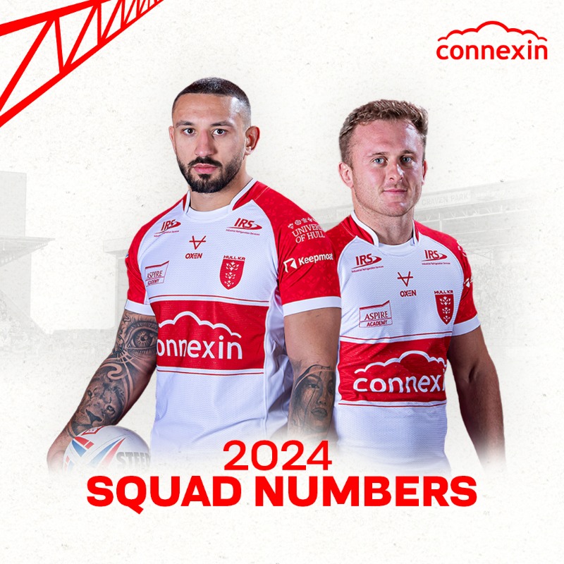 hullkrofficial's tweet photo. Hull KR are delighted to unveil its squad numbers for the 2024 Betfred Super League season! 🔢

Read more 👇

#UpTheRobins 🔴⚪️