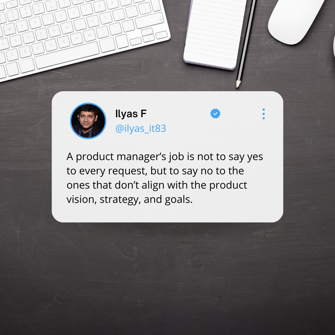 Saying no is one of the hardest things for a product manager, but also one of the most essential.  #productmanagement #sayingno