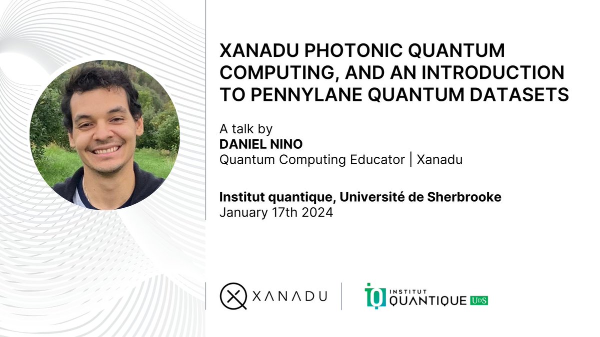 We will be at @IQ_USherbrooke next week for a talk on our photonic architecture and a hands-on introduction to @PennyLaneAI quantum datasets with an application to quantum chemistry. 🗓️ Jan 17th, 11 AM EST Learn more 👇 usherbrooke.ca/iq/evenements-…