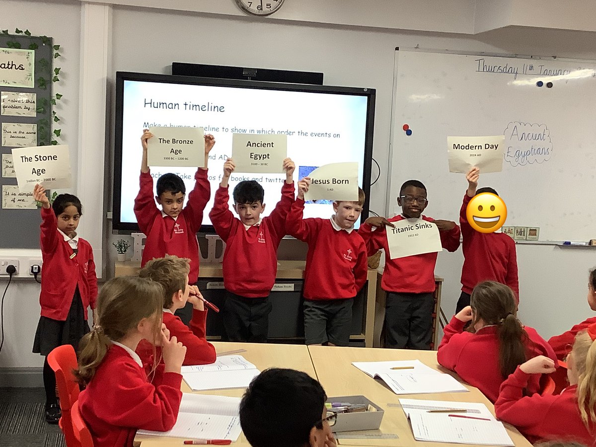 StPhilipsY3A's tweet image. Today, we started our History leaning about the Ancient Egyptians. We began by creating a ‘human timeline’ to help us understand where this period of time was placed in HisTory. @StPhilipCEAP #teamstphilips #StPhilipsHistoryY3