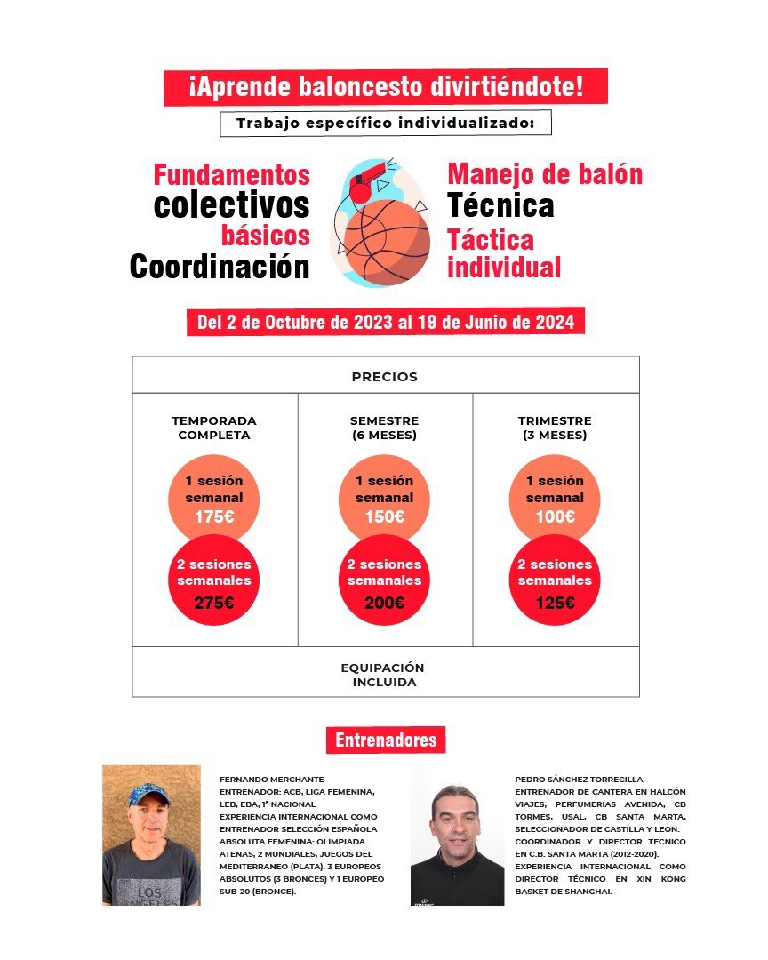 cbsantamarta's tweet photo. No lo dudes y comienza el 2️⃣0️⃣2️⃣4️⃣ en la Escuela de Tecnificación Fernando Merchante CBSM⛹🏻‍♀️

🏀Sesiones de mejora de manejo de balón, técnica y táctica individual.

❤️Aprende baloncesto divirtiéndote 🖤

ℹ️Toda la info en el cartel, ven a probar ‼️ https://t.co/EHqBdzN4dY