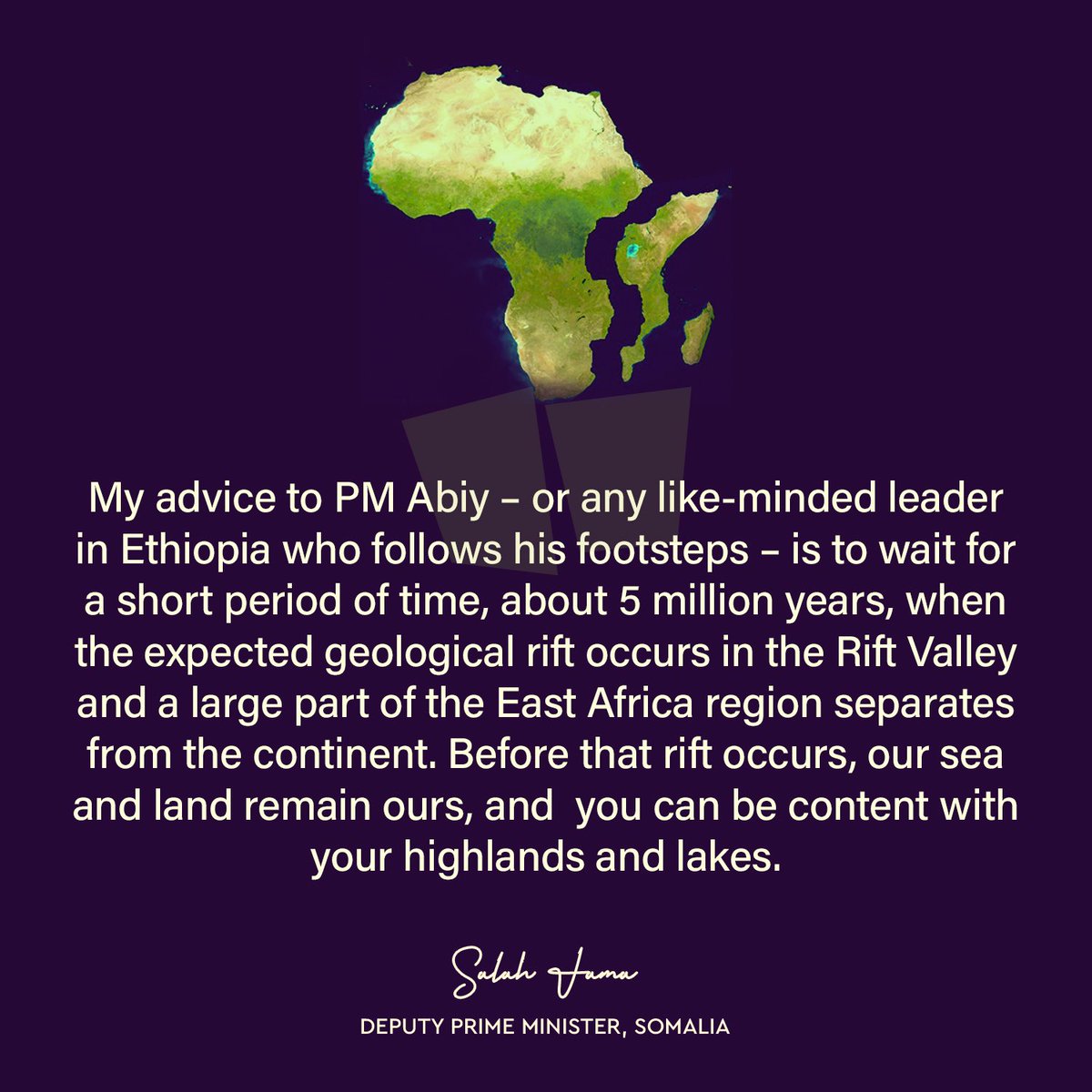 SalahJama's tweet photo. My advice to PM Abiy Ahmed Ali.

#SomaliaSovereignty 
#NotanInch https://t.co/aSnNowv2c5