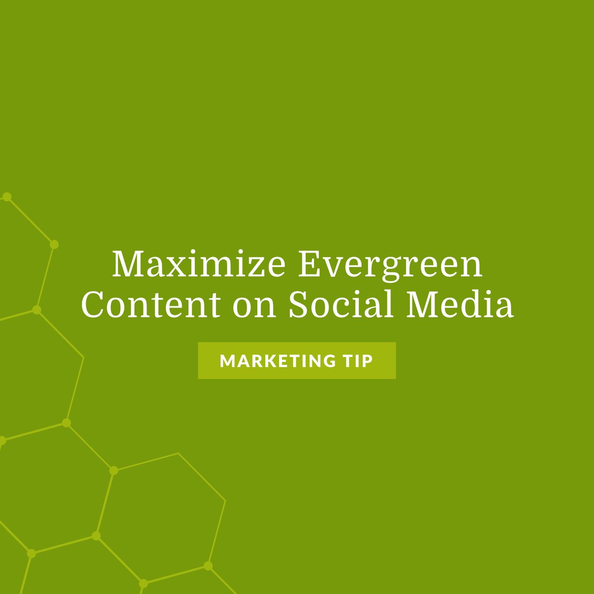 You can use Evergreen content repeatedly on your marketing channels and still be relevant to your audience. 

Without over-saturating your marketing, you can create enough to plug in when you have gaps in your content calendar.

gmm.to/3soUSbu

#DigitalMarketing #Social