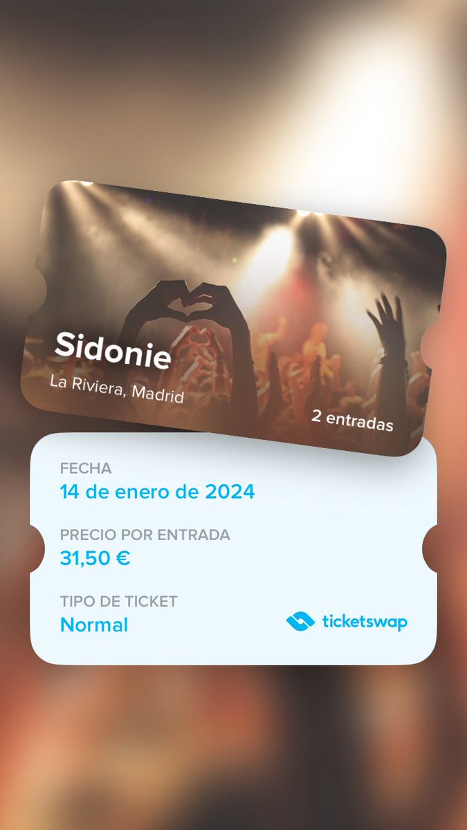 malopezsanchez's tweet photo. Entradas sidonie domingo 14https://www.ticketswap.com/listing/sidonie/11561232/4430d50daf?utm_campaign=publishedListingShare&amp;utm_source=ticketswap&amp;utm_medium=manualshare https://t.co/5397s8eCQC