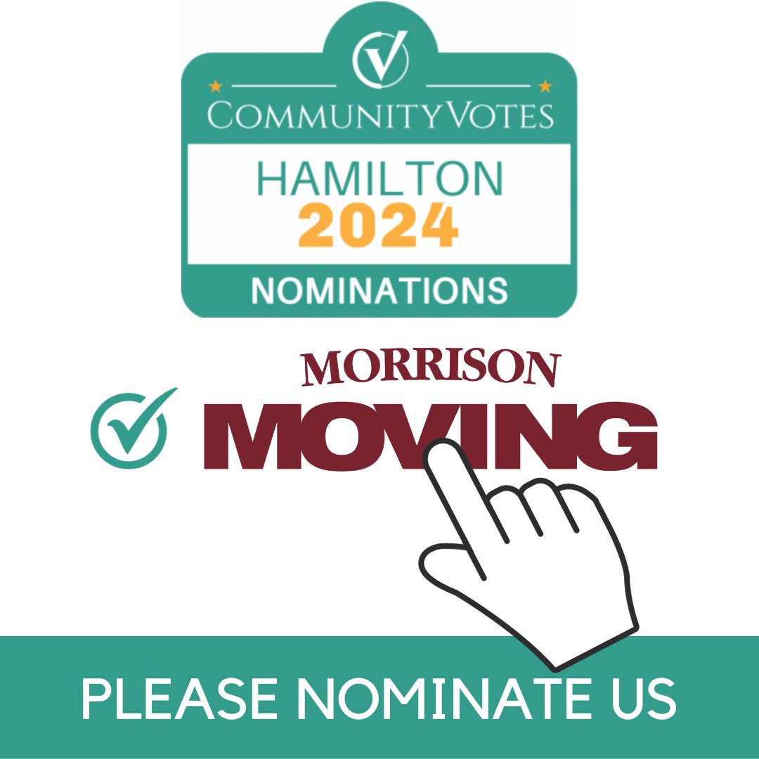 MorrisonMoving's tweet image. Community Votes Hamilton 2024 nominated us for Moving Services.
We need your help to make it to the voting round.
Please have your nominations in before Sunday, April 14!
Please click the link below and nominate Morrison moving.
bit.ly/48MEk1d
#MorrisonMoving