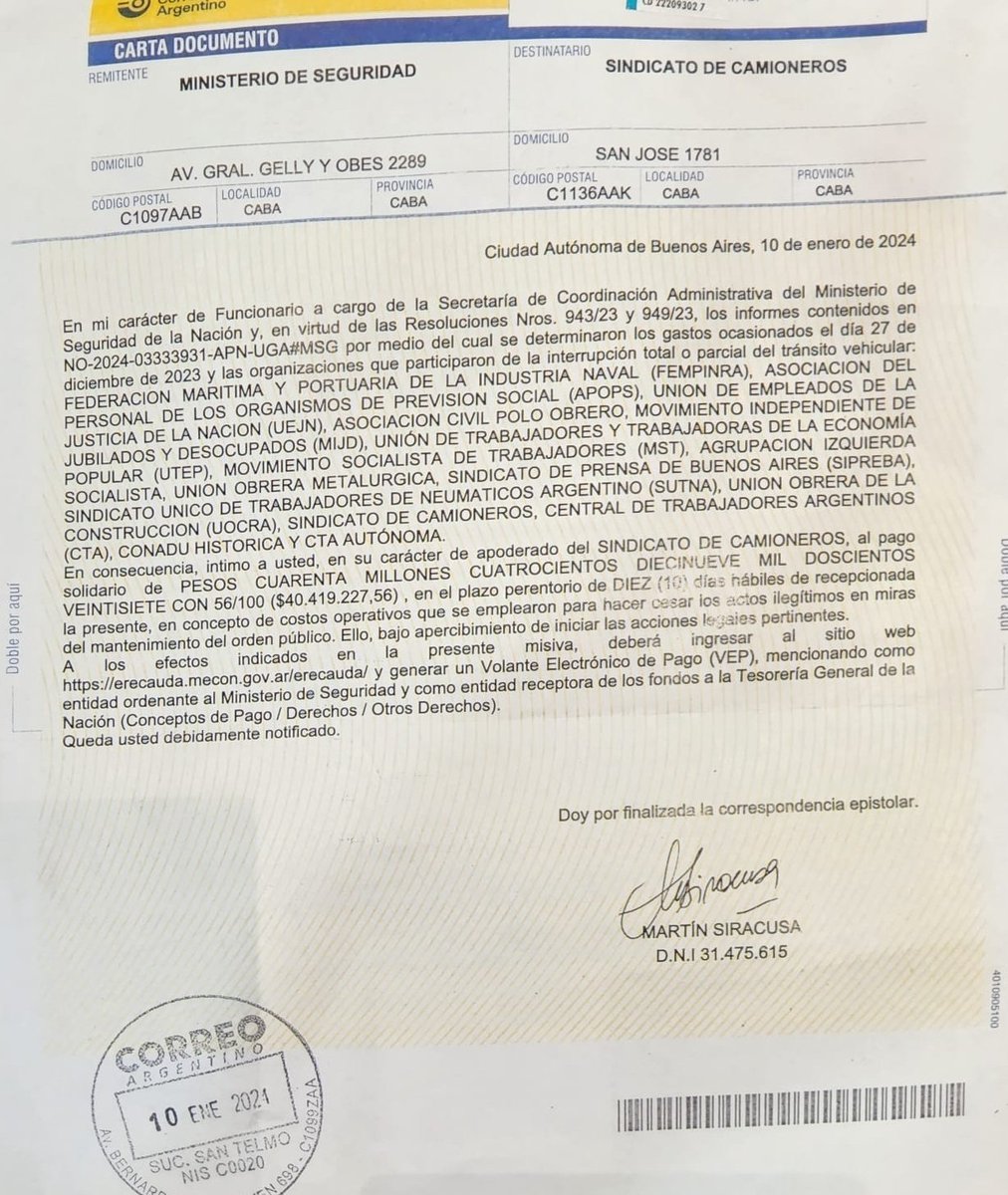 El Gobierno busca amedrentar a las organizaciones gremiales y sociales, con multas por movilizarse. Intentan sembrar temor de cara a la histórica movilización que el movimiento obrero y el pueblo llevarán adelante el 24 de enero. ¿Podrán frenar la movilización popular?