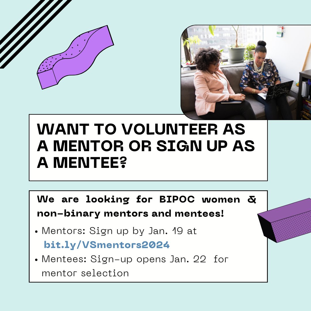 In honor of National Mentoring Month, we explore what anti-oppressive mentorship can look like. 

If you're interested in engaging with us as a mentor, volunteer for our upcoming online #GuerillaMentoring session with women &amp; non-binary people of color at bit.ly/VSmentors2024