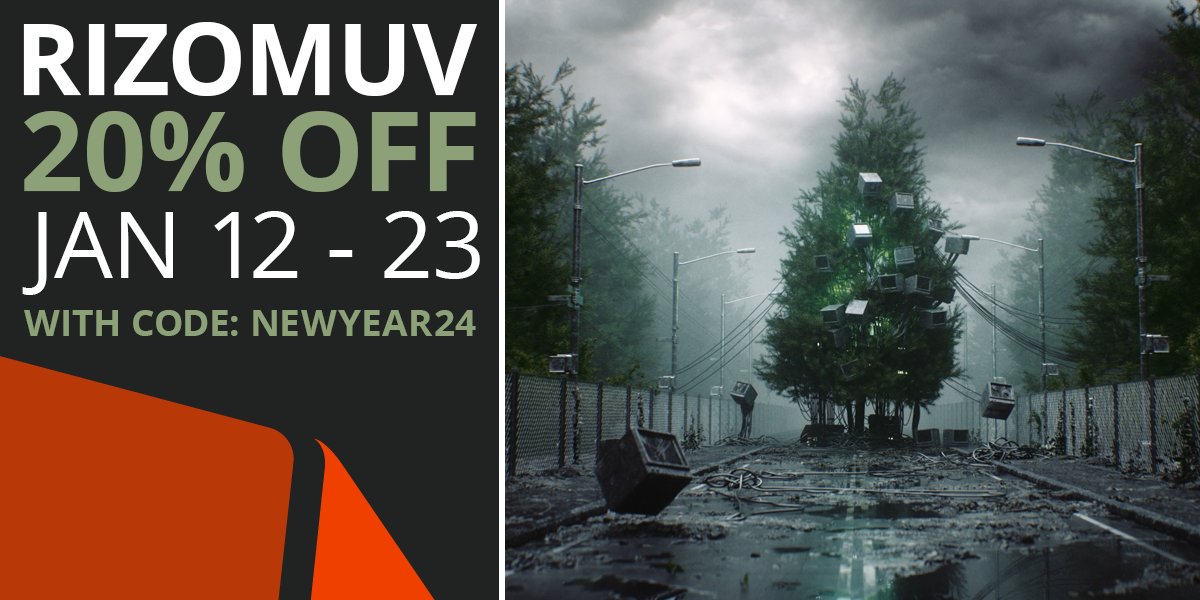 RizomUV's tweet photo. The RizomUV New Year Sale is here!
Between Jan 12 - 23 get 20% off using code: NEWYEAR24
https://t.co/alsBWzhVcq
#RizomUV #RizomLab #UVUnwrap #UVUnwrapping https://t.co/H7gou5HcpI