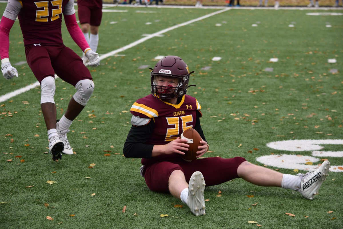 UMMFootball's tweet photo. Senior Spotlight 🚨

DB Garrett Elison

Hometown: Jerome, ID

Major: Environmental Studies

Accolades: 2x All-Conference DB, All-Conference KR, TDs: Passing, Rushing, Receiving, Interception return, Kickoff Return

Post-grad plans: Run cows back in Idaho

#TEAM #RollCougs🐾 https://t.co/wMN9o5cjBJ