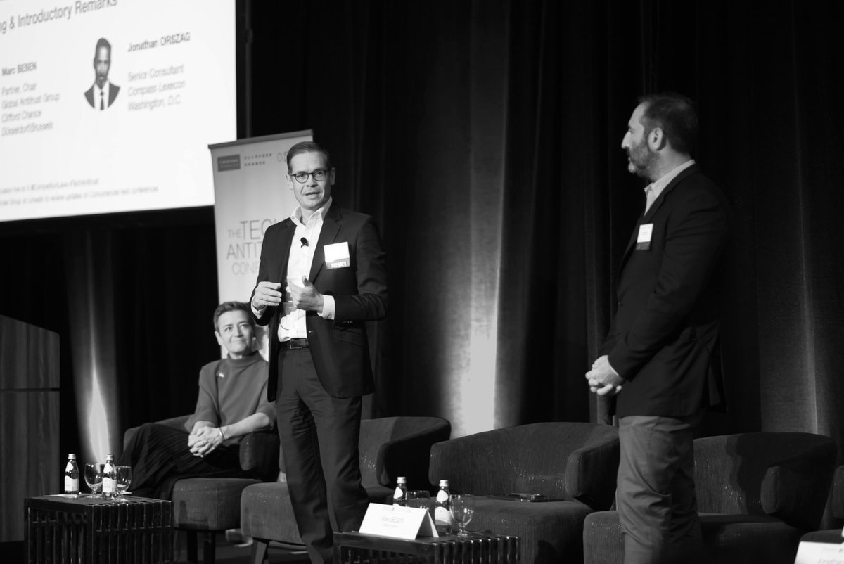 #MarcBesen <a href="/Clifford_Chance/">Clifford Chance</a> and <a href="/jon_orszag/">Jon Orszag</a> <a href="/compasslexecon/">Compass Lexecon</a> gave the welcome speech for the 2nd #TechAntitrust conference, and introduced the Opening Keynote by <a href="/vestager/">Margrethe Vestager</a> Executive Vice-President for A Europe Fit for the Digital Age and Competition <a href="/EU_Competition/">EU Competition 🇪🇺</a> <a href="/EU_Commission/">European Commission</a>