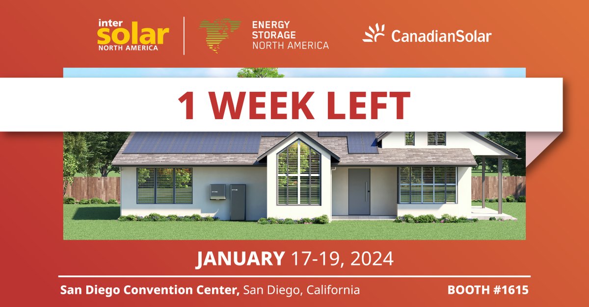 Countdown is on! ⏳ Join us at Intersolar Tradeshow in just ONE WEEK and explore the future of solar innovation with our leading company. 🌞🔧 See you there! 🌍💚 #Intersolar2024 #SolarInnovation #OneWeekLeft