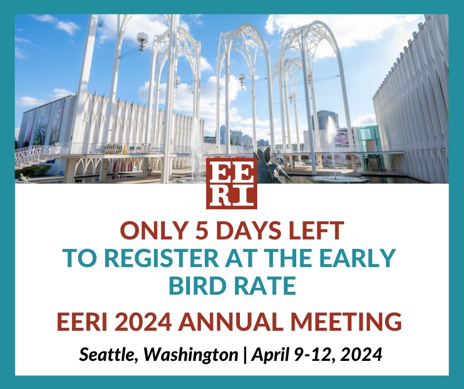 Only five days left to register for 2024AM at the early bird rate! Do not forget to register here today to secure your spot. The deadline is Tuesday, January 16 eeri.amsl.com/aro/meeting/20….