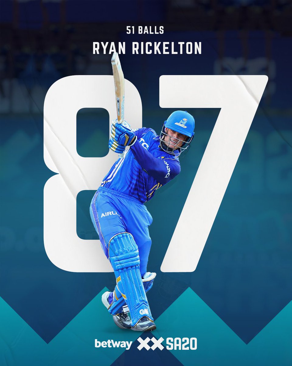 SA20_League's tweet photo. An incredible first outing for @MICapeTown's Ryan Rickelton. #WelcomeToIncredible https://t.co/JT33E0XkOR