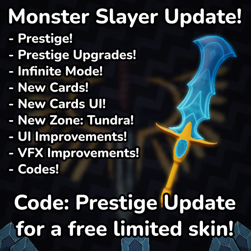 AnIndieStudio's tweet photo. Monster Slayer Update is live!

After a long time, i've updated the rogue-like game inspired in Vampire Survivors, Brotato and more!

Game: https://t.co/Ej6b7S0QEF

Retweets and likes are very appreciated :)

#Roblox #RobloxDeveloper #RobloxDev https://t.co/5ZQKueBGtT
