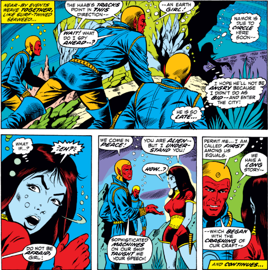 MarvelADay's tweet photo. #MarvelADay #SM56 The Banari are on the trail of the Haab when they encounter Coral. Will they be able to convince her their motives are pure? - VA https://t.co/T32jgR9CTL