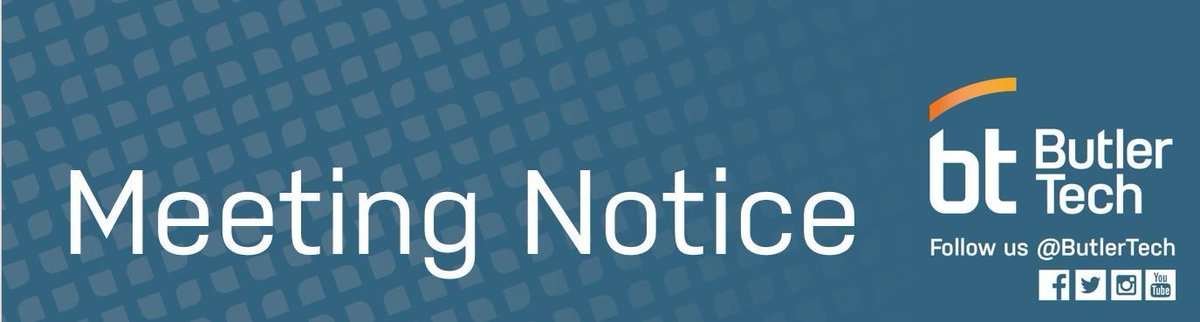 Notice: The Records Retention Committee will meet on Tuesday, January 16, 2024, at 5:25 pm prior to the Board of Education Meeting at Butler Tech Central Office.