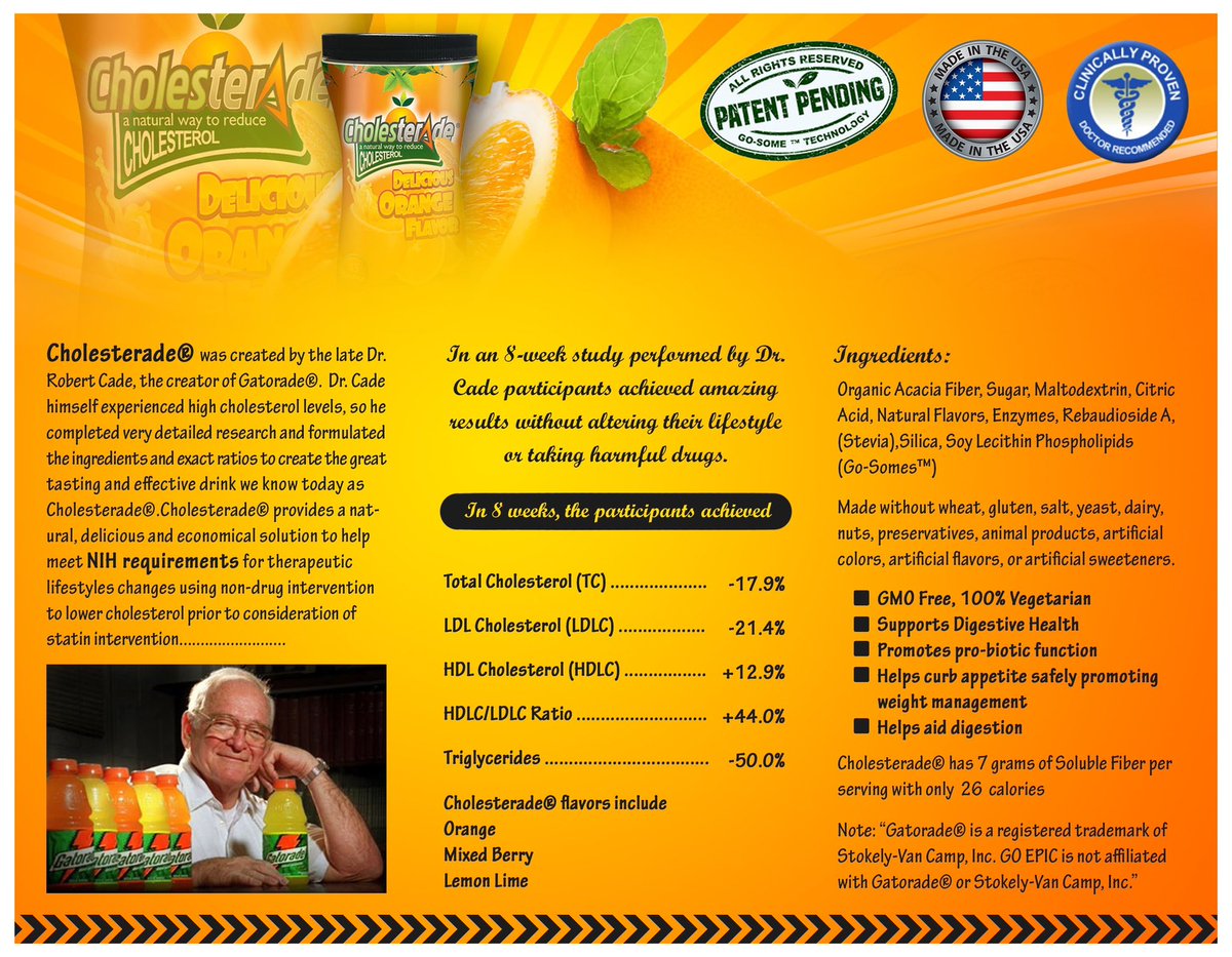 The results say it all ! Cholesterade is the ultimate heart healthy digestive aid ! 

Cholesterade.com