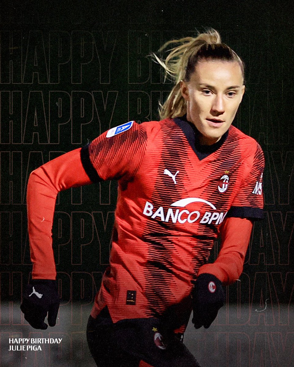 acmilan's tweet photo. Have a jolly good birthday, Julie 😁 

#FollowTheRossonere #SempreMilan https://t.co/KQVqe8FndV