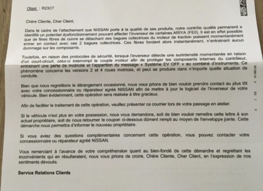 slimtouhami's tweet photo. @Auto_Propre pour votre information, courrier reçu par Nissan ce jour https://t.co/RdW9H5gwsR