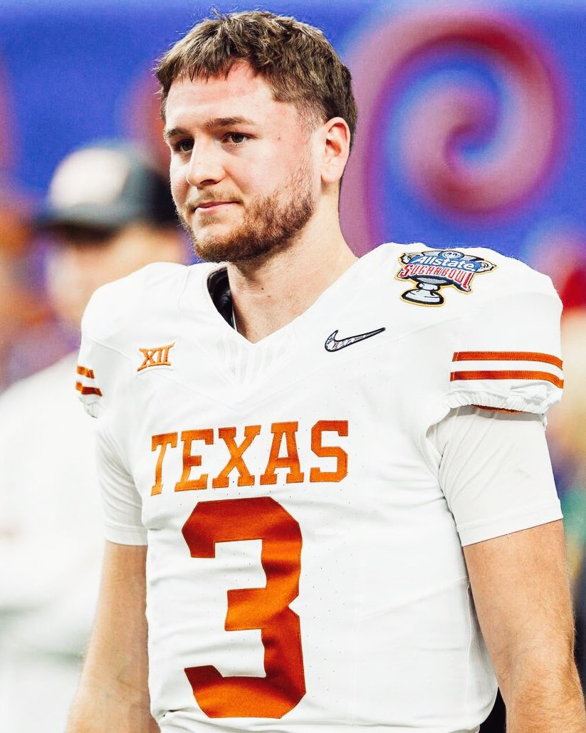 PFF_College's tweet photo. Texas QB Quinn Ewers will officially return to school for the 2024 season, he announced https://t.co/HBspkZTUEz