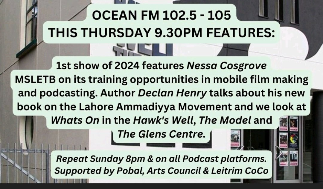 Thank you to Brendan on #ArtsNorthWest  <a href="/OceanFmIreland/">OceanFM Ireland</a> for giving us the opportunity to tell you about the work of the LCYP <a href="/msletb/">MSLETB</a> &amp;  about the upcomimg exciting new digital creative workshops in association with <a href="/KiniaCommunity/">Kinia.ie</a> in #Leitrim <a href="/creativeirl/">Creative Ireland</a> Tune in tonight!!!