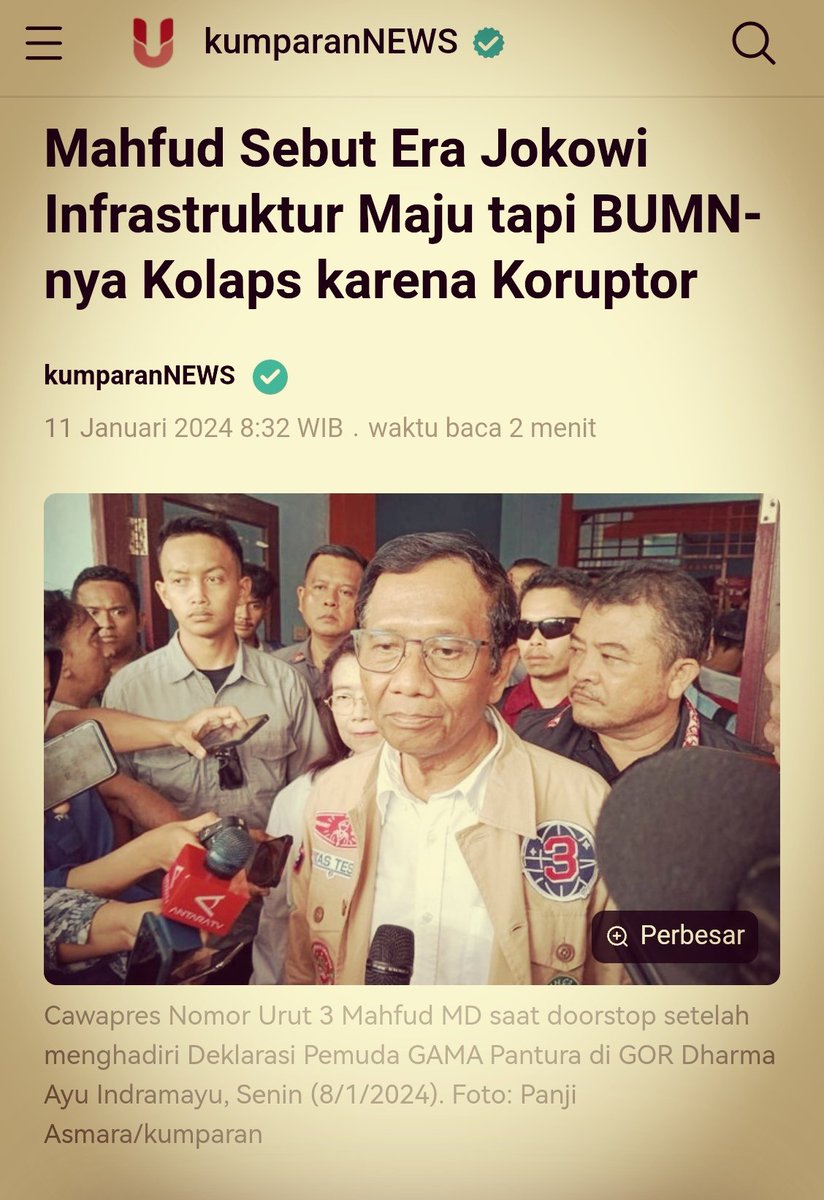 WagimanDeep212_'s tweet photo. Infrastruktur nya bagus tapi BUMN nya kolaps karena di Korupsi....
Hanya pasangan Ganjar-Mahfud yang brani janji berantas Korupsi dan blak2an terkait korupsi yg terjadi saat ini. 

Tabrak Wir!!
#GanjarMahfud2024

https://t.co/mEnfVvzCUN https://t.co/9BbItShBrZ